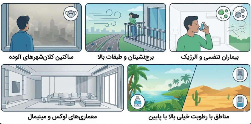 موارد کاربرد هواساز خانگی؛ چه کسانی باید این سیستم را بخرند؟