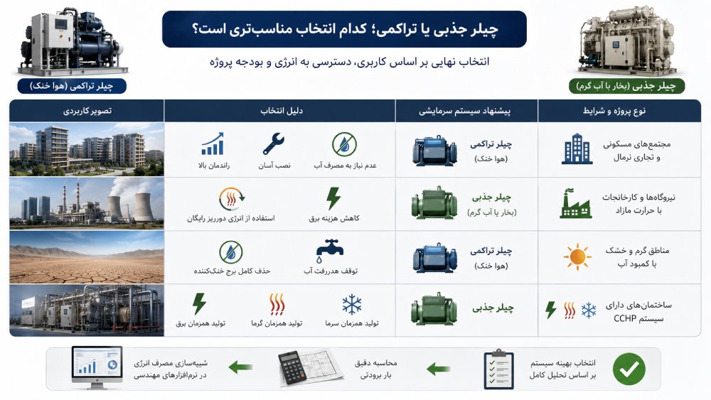 چیلر جذبی یا تراکمی؛ کدام انتخاب مناسبتری است؟